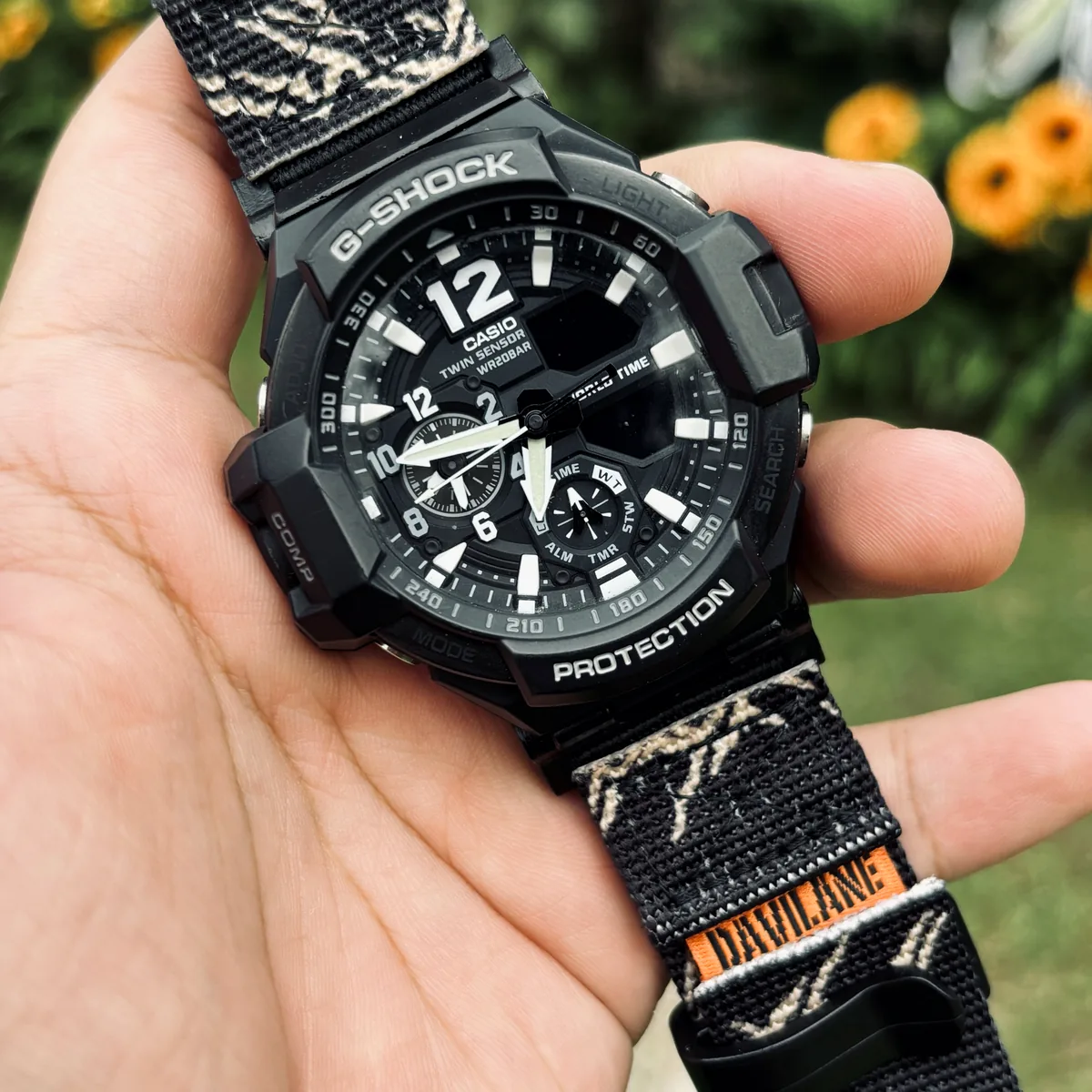 Alpine Black MOLLE Nylon on G-Shock GA-1000 / GA-1100 Gravity Master