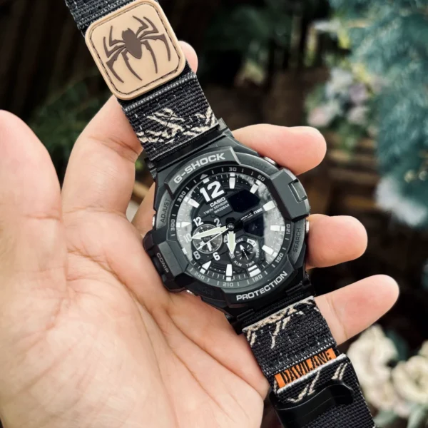 ga1100-dv01-alpine-black-04 Alpine Black DAVILANE MOLLE Nylon watch band installed on G-Shock GA-1000 / GA-1100 Gravity Master