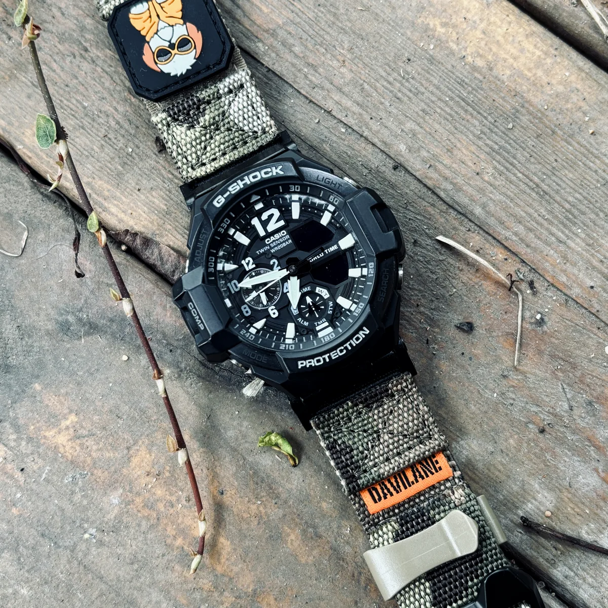 Camo Green MOLLE Nylon on G-Shock GA-1000 / GA-1100 Gravity Master