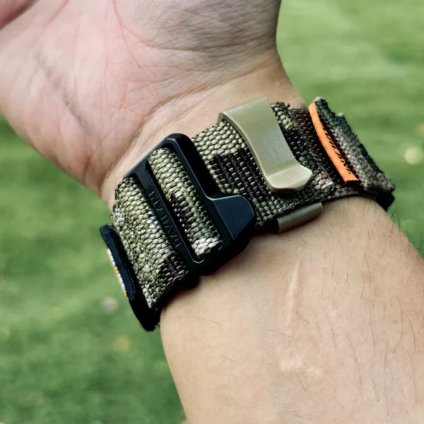 ga1100-dv01-camo-green-06 Camo Green DAVILANE MOLLE Nylon watch band installed on G-Shock GA-1000 / GA-1100 Gravity Master
