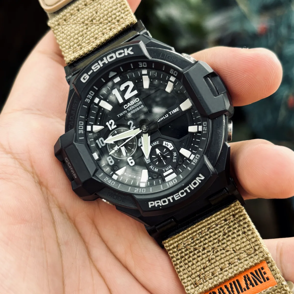 Coyote MOLLE Nylon on G-Shock GA-1000 / GA-1100 Gravity Master