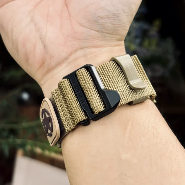ga1100-dv01-coyote-06 Coyote DAVILANE MOLLE Nylon watch band installed on G-Shock GA-1000 / GA-1100 Gravity Master