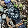 ga1100-dv01-neon-blue-03 Neon Blue DAVILANE MOLLE Nylon watch band installed on G-Shock GA-1000 / GA-1100 Gravity Master