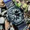 ga1100-dv01-neon-blue-04 Neon Blue DAVILANE MOLLE Nylon watch band installed on G-Shock GA-1000 / GA-1100 Gravity Master