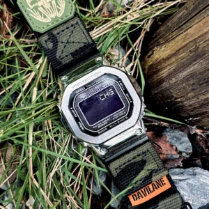 gmw-b5000-dv01-camo-black-07 Camo Black DAVILANE MOLLE Nylon watch band installed on G-Shock GMW-B5000