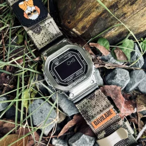 gmw-b5000-dv01-camo-green-07 Camo Green DAVILANE MOLLE Nylon watch band installed on G-Shock GMW-B5000