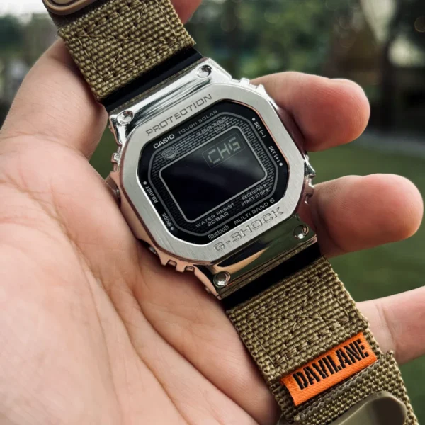 gmw-b5000-dv01-coyote-02 Coyote DAVILANE MOLLE Nylon watch band installed on G-Shock GMW-B5000