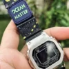 gmw-b5000-dv01-neon-blue-06 Neon Blue DAVILANE MOLLE Nylon watch band installed on G-Shock GMW-B5000