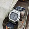 gmw-b5000-dv01-neon-blue-09 Neon Blue DAVILANE MOLLE Nylon watch band installed on G-Shock GMW-B5000