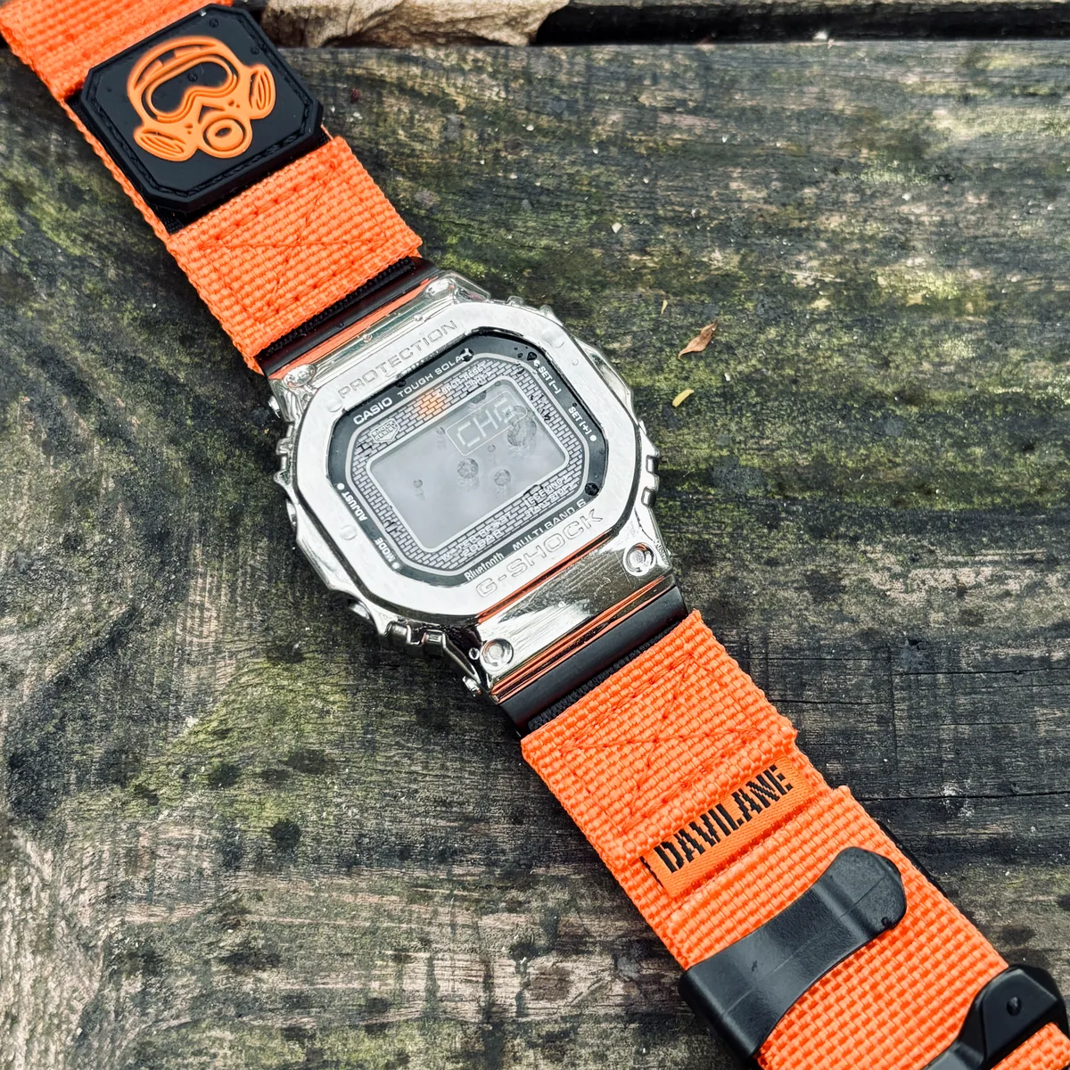 Orange MOLLE Nylon on G-Shock GMW-B5000