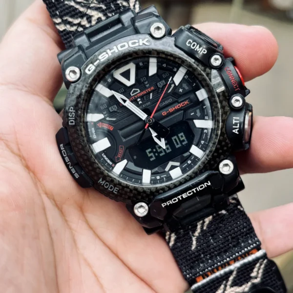 gr-b200-dv01-alpine-black-02 Alpine Black DAVILANE MOLLE Nylon watch band installed on G-Shock GR-B200