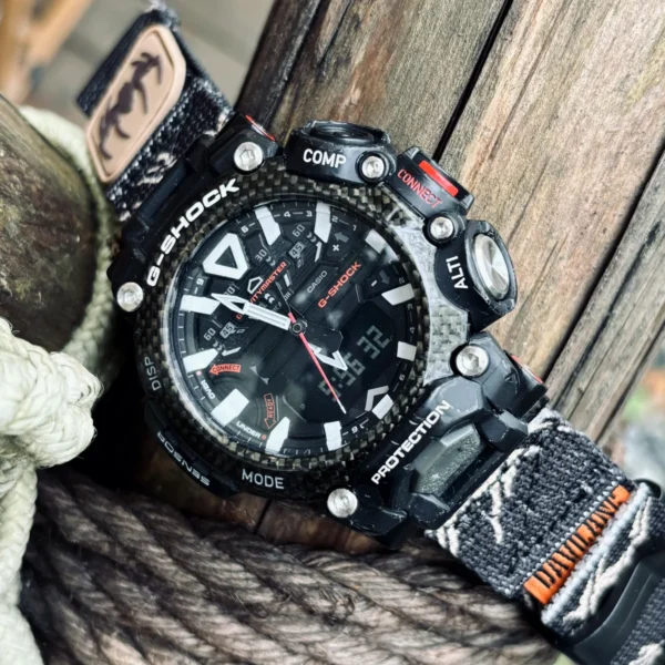 gr-b200-dv01-alpine-black-04 Alpine Black DAVILANE MOLLE Nylon watch band installed on G-Shock GR-B200