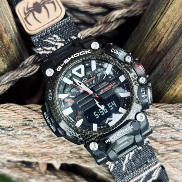 gr-b200-dv01-alpine-black-05 Alpine Black DAVILANE MOLLE Nylon watch band installed on G-Shock GR-B200