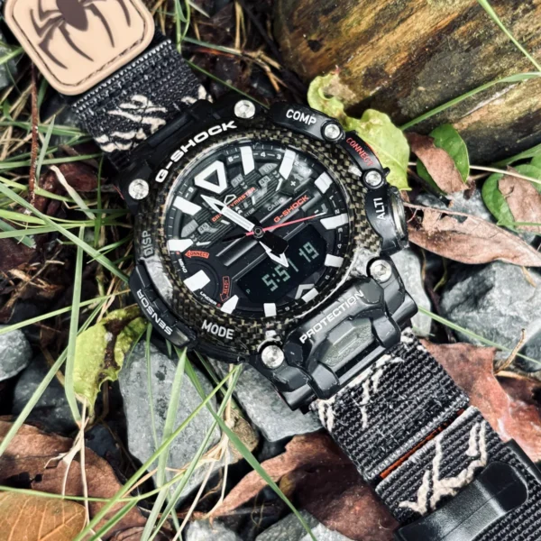 gr-b200-dv01-alpine-black-06 Alpine Black DAVILANE MOLLE Nylon watch band installed on G-Shock GR-B200