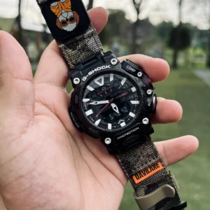 gr-b200-dv01-camo-green-01 Camo Green DAVILANE MOLLE Nylon watch band installed on G-Shock GR-B200