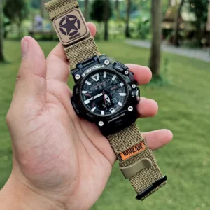gr-b200-dv01-coyote-01 Coyote DAVILANE MOLLE Nylon watch band installed on G-Shock GR-B200
