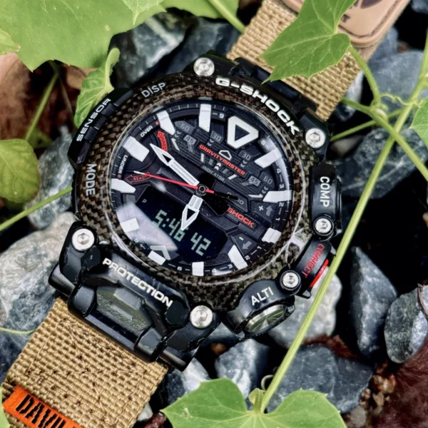 gr-b200-dv01-coyote-05 Coyote DAVILANE MOLLE Nylon watch band installed on G-Shock GR-B200
