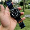 gr-b200-dv01-neon-blue-01 Neon Blue DAVILANE MOLLE Nylon watch band installed on G-Shock GR-B200
